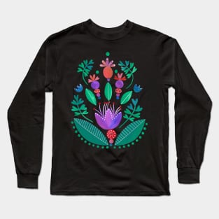 Kurbits - Balance - Scandinavian Folk Art Long Sleeve T-Shirt